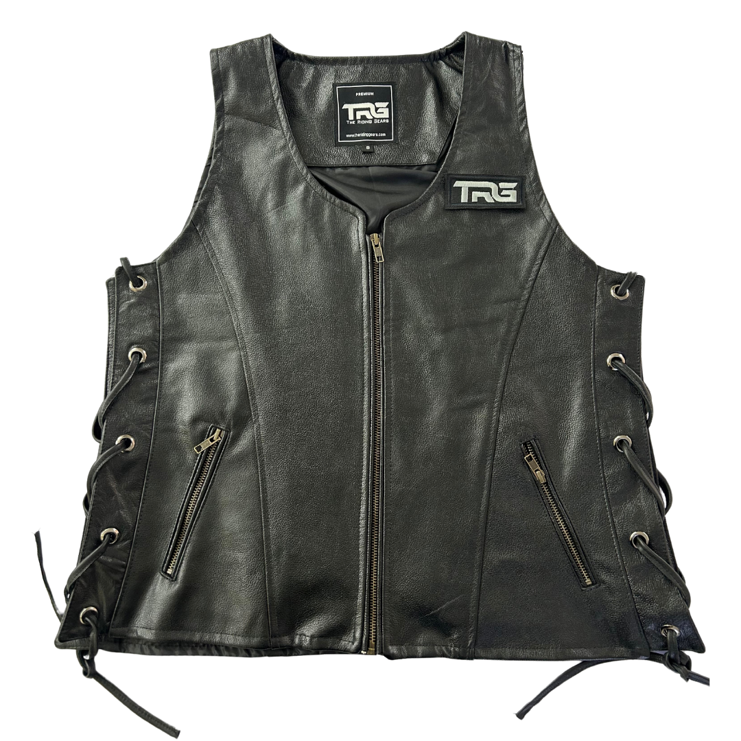 TRG015 COW LEATHER RIDING VEST LADIES