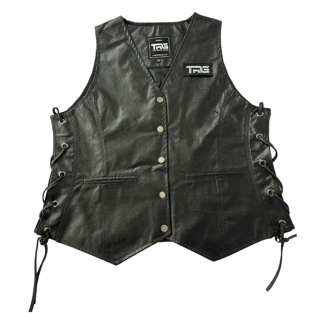 TRG016 COW LEATHER RIDING VEST LADIES