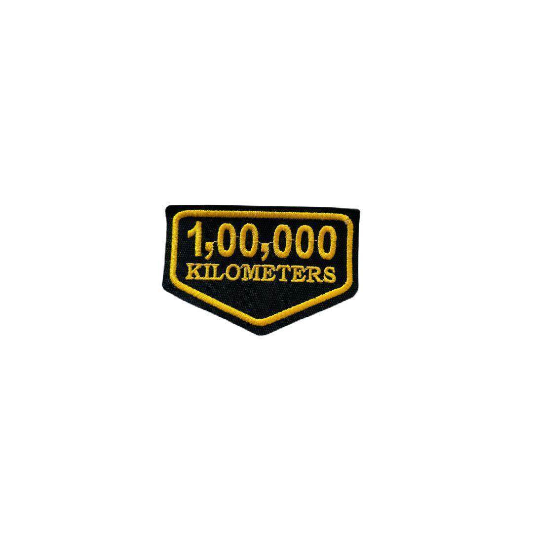 1 lakh kilometers kms patch embroidered 2*3.5 inches - TRG GEARS