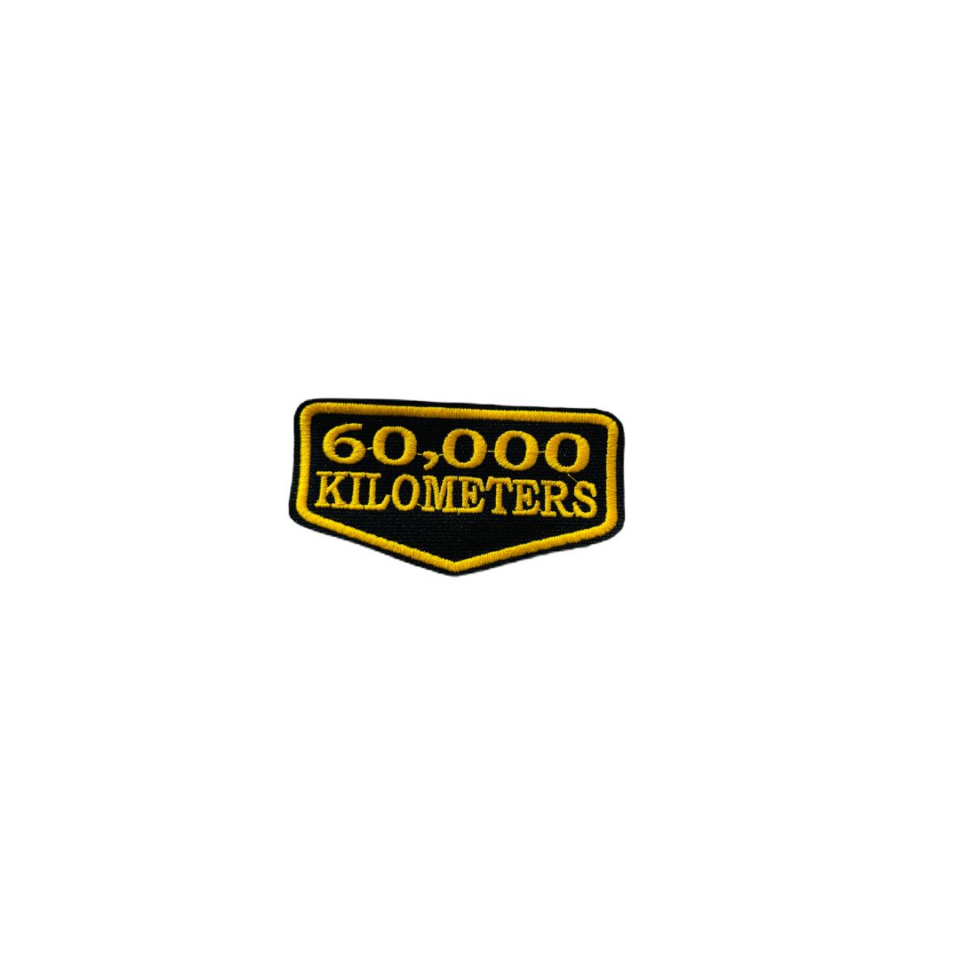 60 THOUSAND KILOMETERS KMS PATCH EMBROIDERED 2*3.5 INCHES