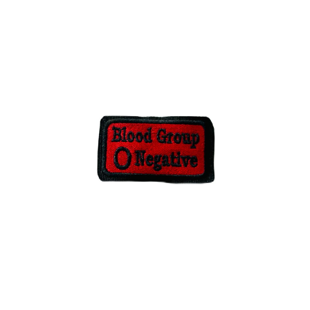 O NEGATIVE BLOOD GROUP PATCH EMBROIDERED 1.5 * 2 INCHES