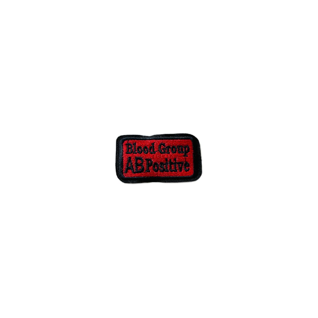 AB POSITIVE BLOOD GROUP EMBROIDERED PATCH 1.5 * 3 INCHES