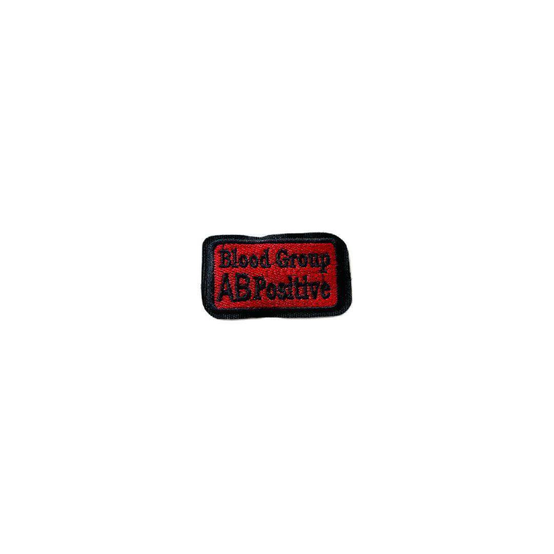 Ab positive blood group embroidered patch 1.5 * 3 inches - TRG GEARS