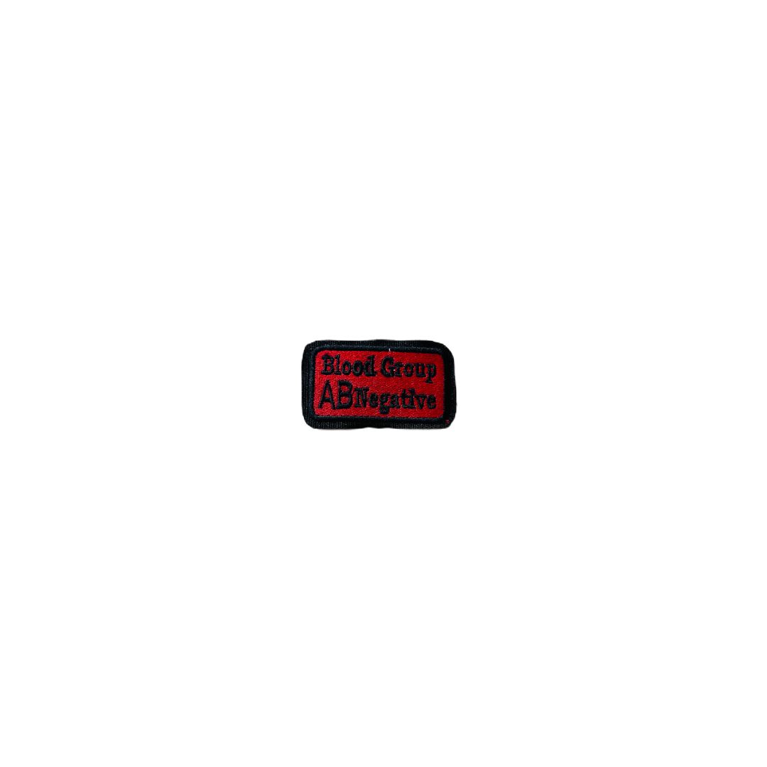 AB NEGATIVE BLOOD GROUP PATCH EMBROIDERED 1.5 * 2 INCHES