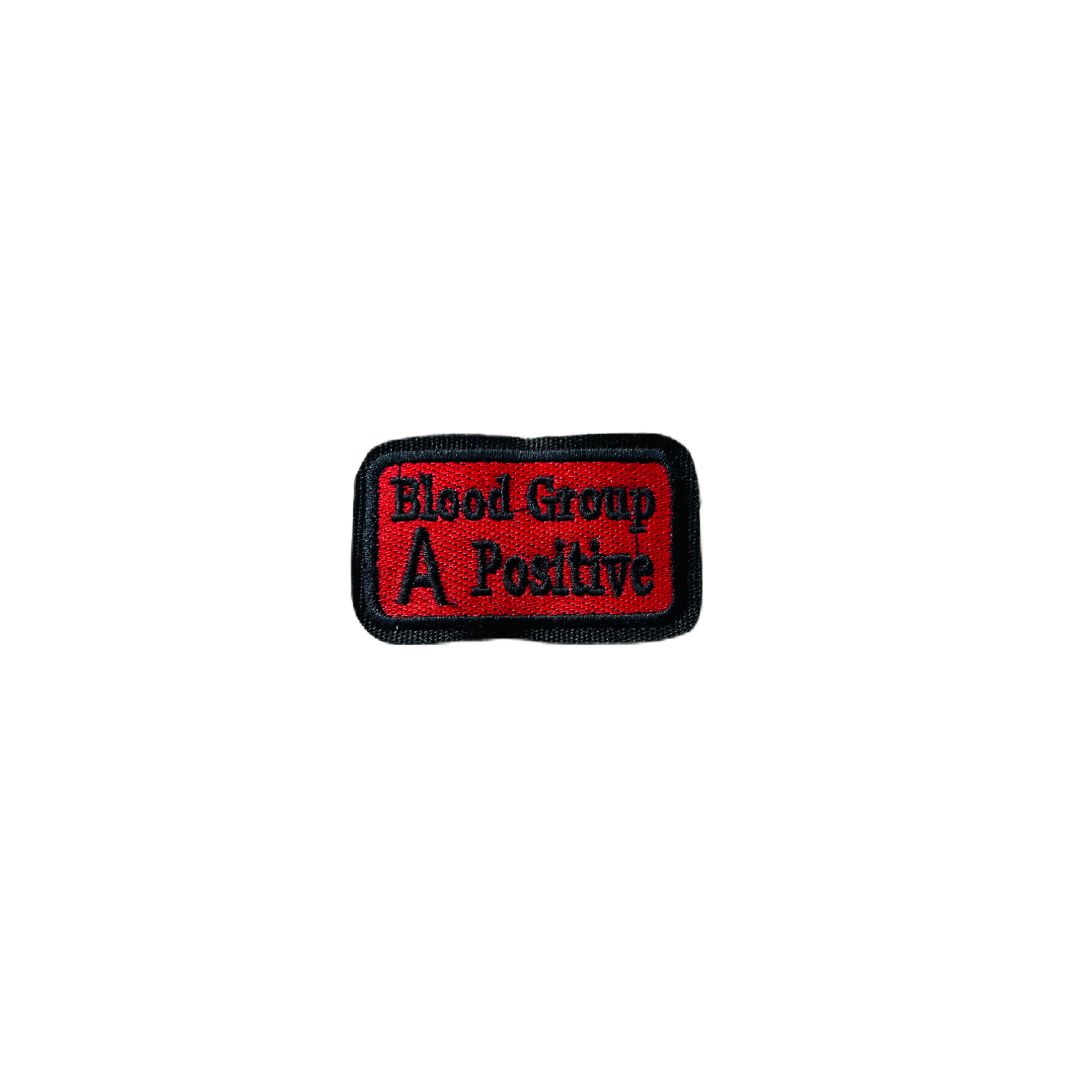 A POSITIVE BLOOD GROUP PATCH EMBROIDERED 1.5*3 INCHES