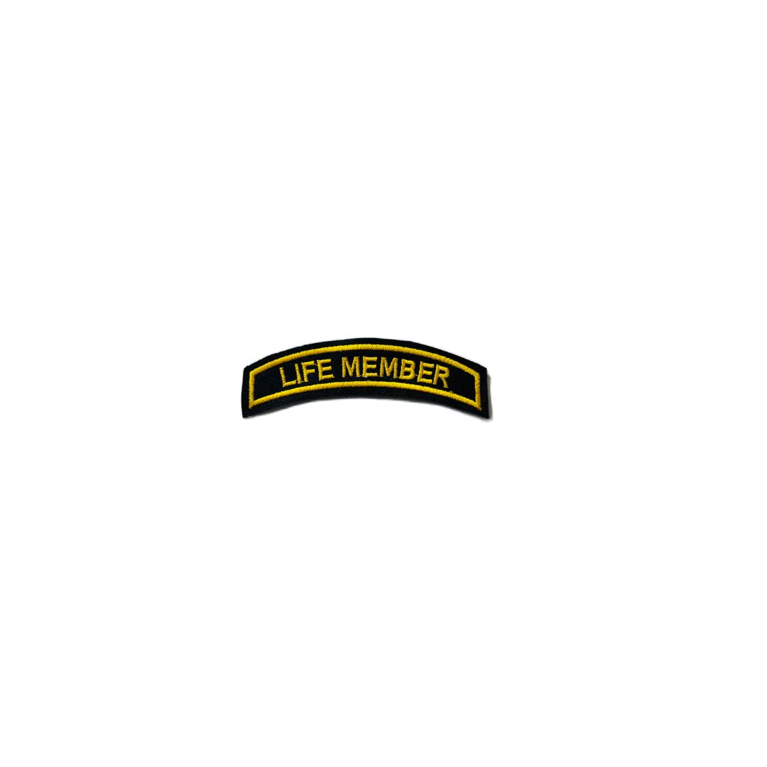 LIFE MEMBER EMBROIDERED PATCH 1*4 INCHES