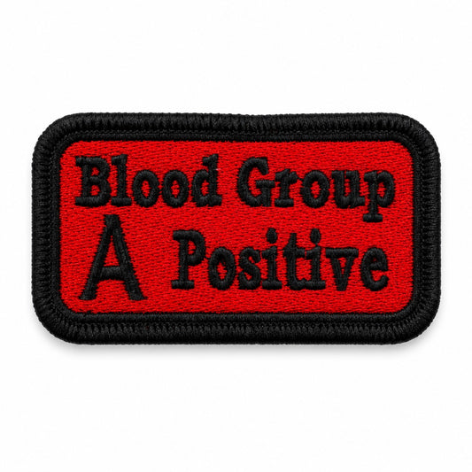 A Positive Blood Group Premium Embroidered Patch | Iron-On & Sew-On | 1.5 × 2.75 Inches