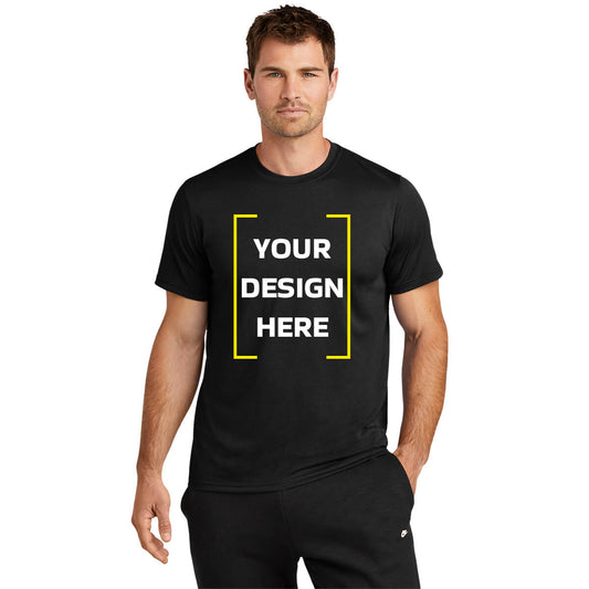 Customised Round Neck 100% Cotton Gsm=210 Tshirt  - Black (Min QTY: 10)