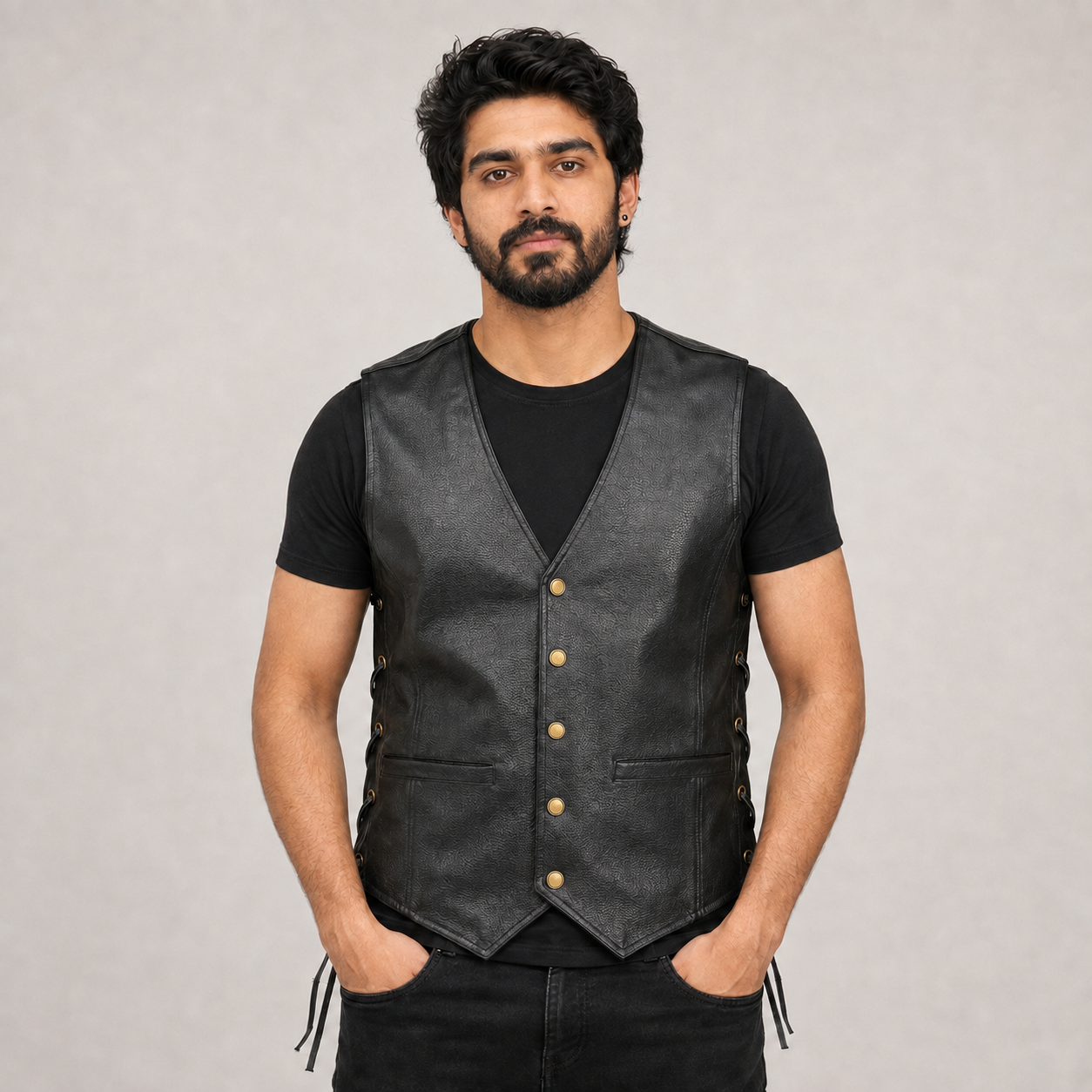 TRG018 Leather Riding Vest