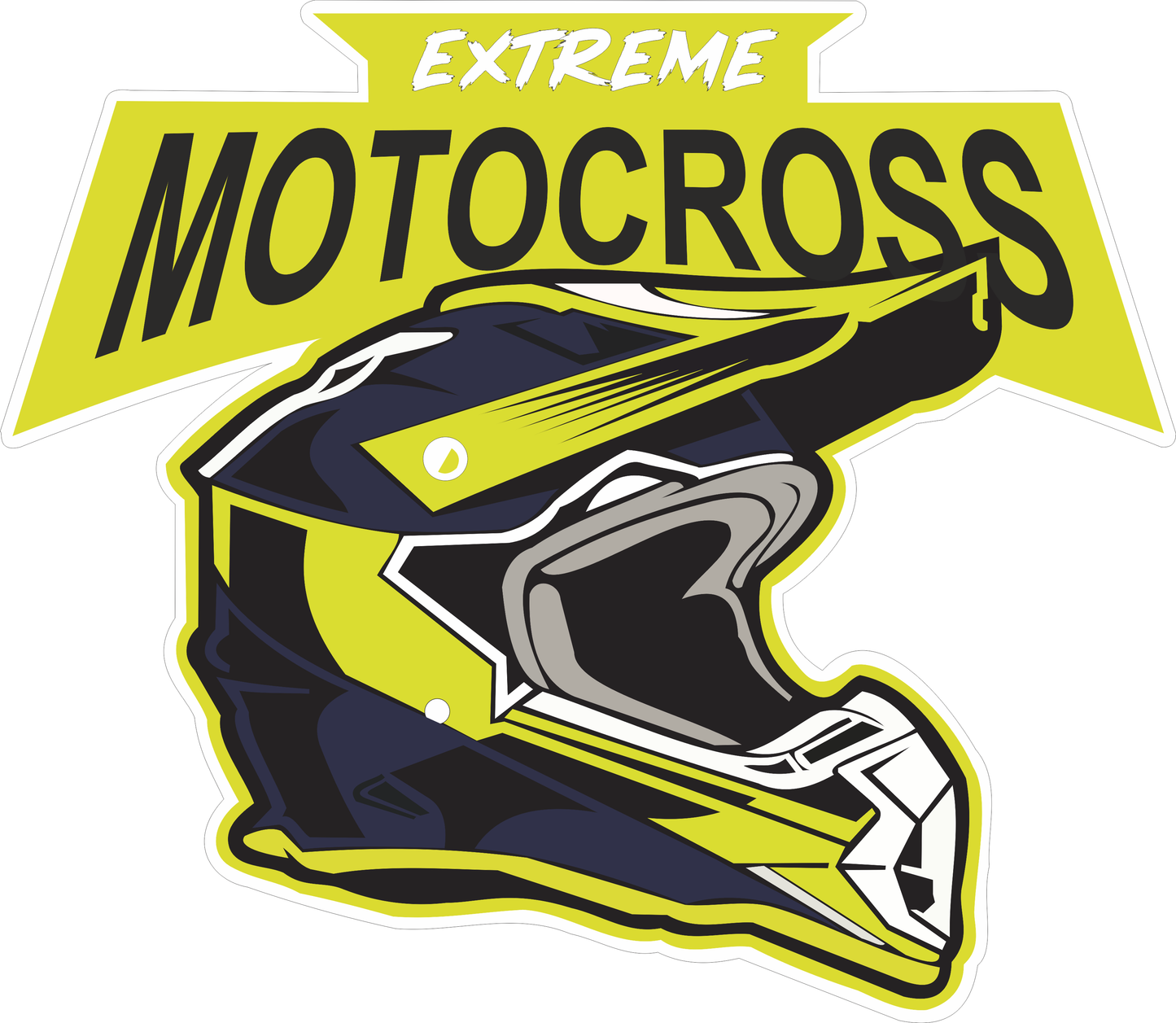 Extreme Motocross Sticker 2.1 × 2.5 Inches – Motorcycle Adventure Sticker
