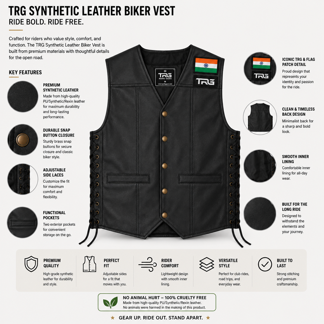 Trg06 Synthetic Leather Vest