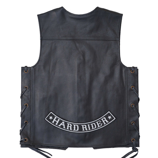 Hard Rider Back Premium Embroidered Patch | Iron-On & Sew-On | 2 × 13 Inches