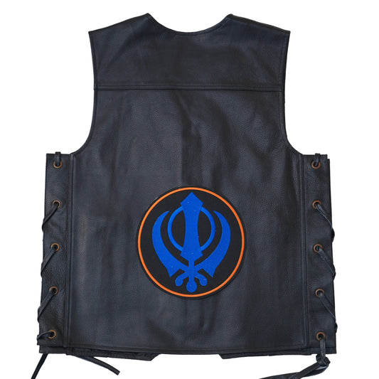 Khanda Big Back Premium Embroidered Patch | Iron-On & Sew-On | 8 × 8 Inches