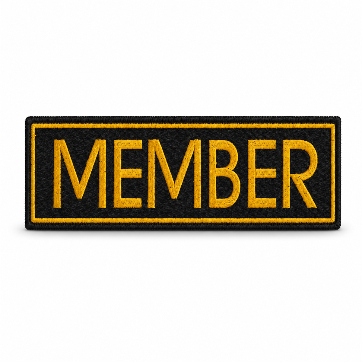 Member gold and black embroidered biker patch by TRG Gears