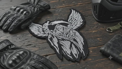 Angel Back Premium Embroidered Patch | Iron-On & Sew-On | 11 × 8.5 Inches