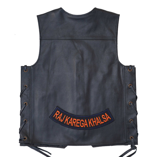Raj Karega Khalsa Back Premium Embroidered Patch | Iron-On & Sew-On | 2.5 × 12 Inches