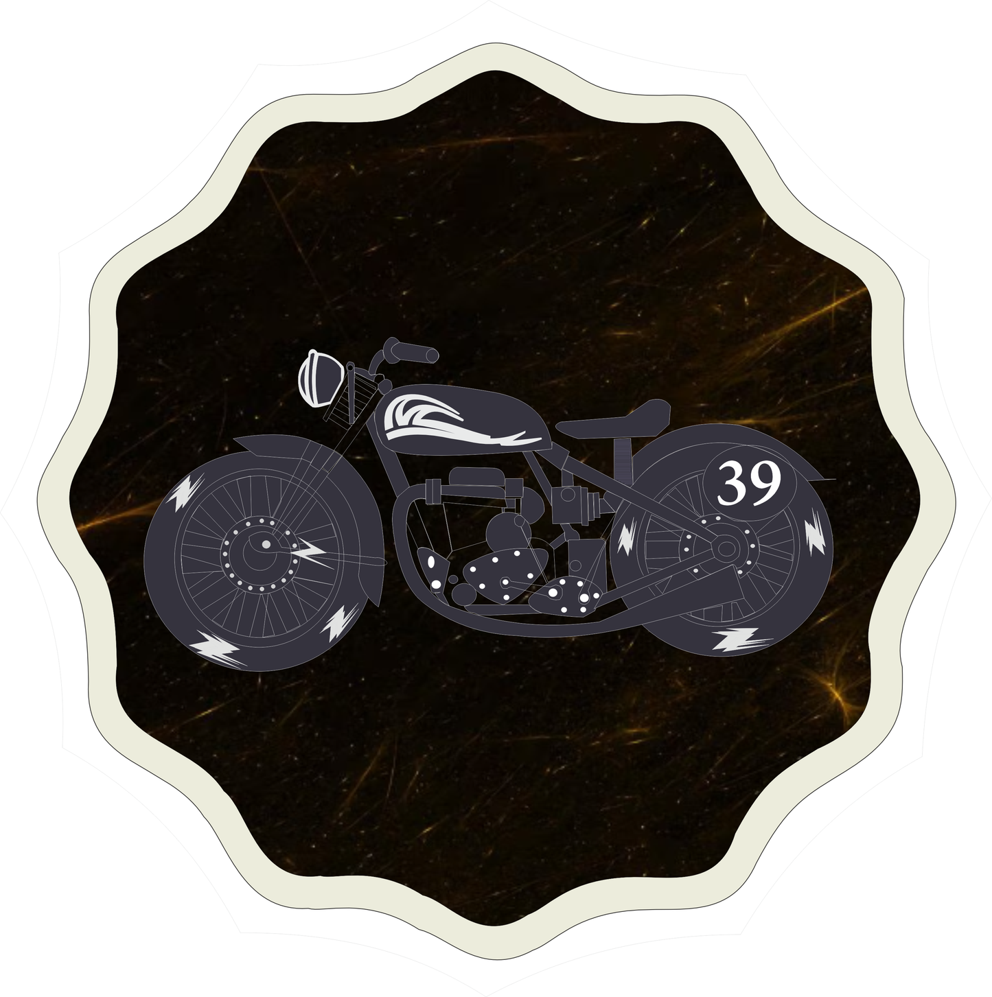 Wallpaper Background Bullet Type Bike Sticker 2.5 × 2.5 Inches