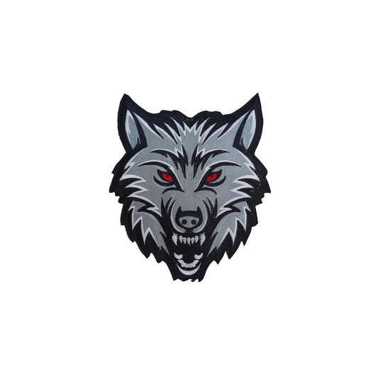 Wolf Logo Back Premium Embroidered Patch | Iron-On & Sew-On | 10 × 8 Inches